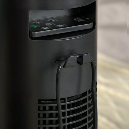 46" Tower Fan with Remote, 12H Timer, 3 Speeds & 4 Modes - Black