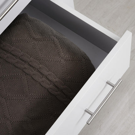 4-Drawer Chest of Drawers Storage Organizer with Metal Handles Freestanding Unit - White