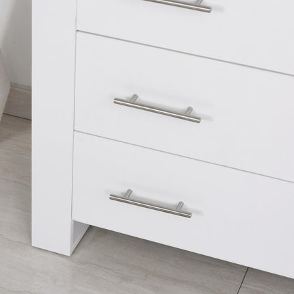 4-Drawer Chest of Drawers Storage Organizer with Metal Handles Freestanding Unit - White