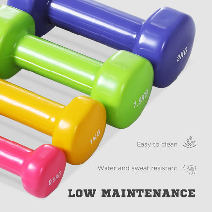 10kg Dumbbell Weight Set for Ladies with Carry Case - Multi Colour