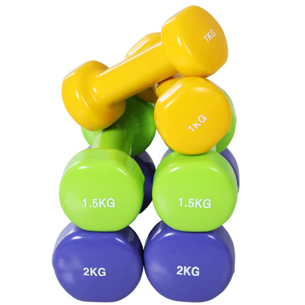 10kg Dumbbell Weight Set for Ladies with Carry Case - Multi Colour