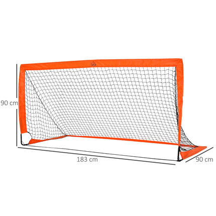 Tetoron Mesh Folding Outdoor Football Goal 183x90x90 cm - Orange