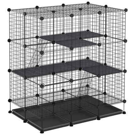 3 Level DIY Pet Playpen Metal Small Animal Cage Rabbit Ferret Chinchillas Cage 4