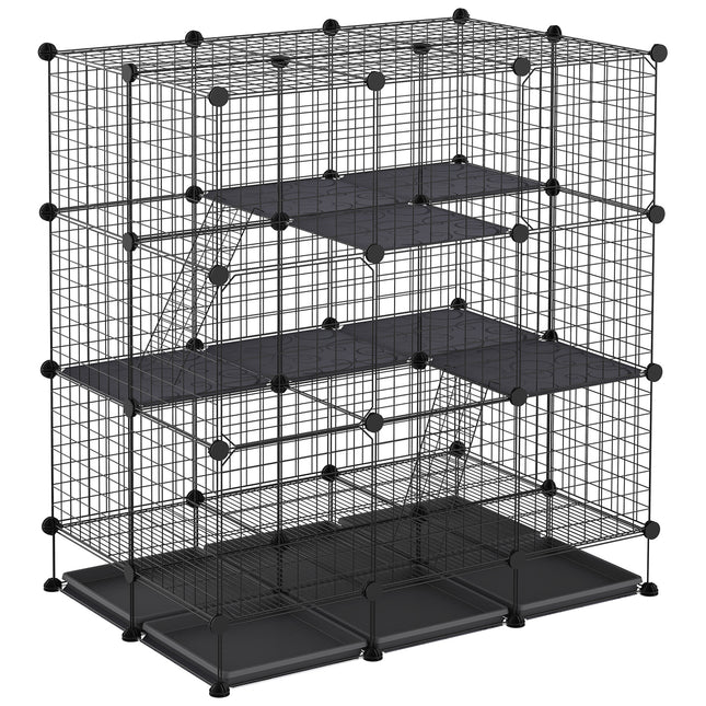 3 Level DIY Pet Playpen Metal Small Animal Cage Rabbit Ferret Chinchillas Cage 4