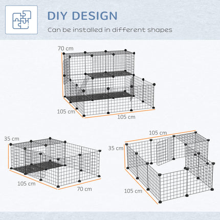 3 Level DIY Pet Playpen Metal Small Animal Cage Rabbit Ferret Chinchillas Cage 4