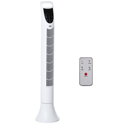 36'' Freestanding Tower Fan with 3 Speeds, 3 Modes, 7.5h Timer, 70° Oscillation & Remote - White