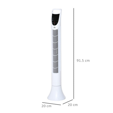 36'' Freestanding Tower Fan with 3 Speeds, 3 Modes, 7.5h Timer, 70° Oscillation & Remote - White