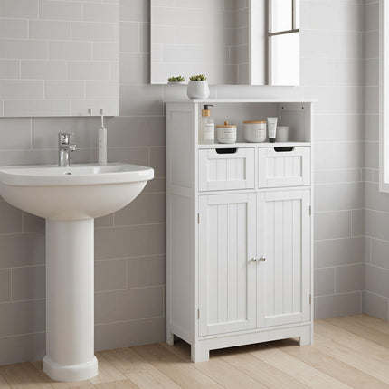 Bathroom Cabinet, Free Standing Bathroom Storage Cabinet with 2 Drawers and Adju