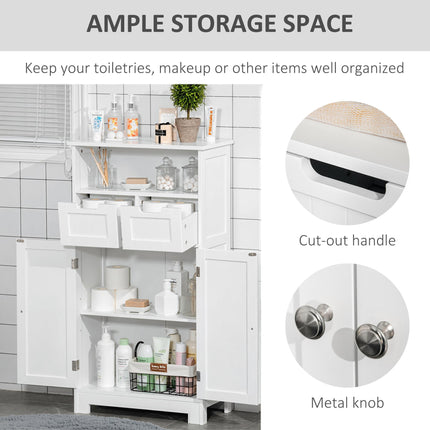 Bathroom Cabinet, Free Standing Bathroom Storage Cabinet with 2 Drawers and Adju