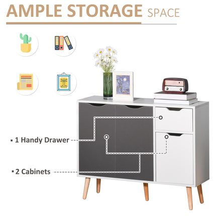 Sideboard Floor Standing Storage Cabinet with Drawer for Bedroom, Living Room, Home Office - Grey
