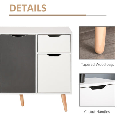 Sideboard Floor Standing Storage Cabinet with Drawer for Bedroom, Living Room, Home Office - Grey