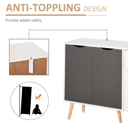 Sideboard Floor Standing Storage Cabinet with Drawer for Bedroom, Living Room, Home Office - Grey