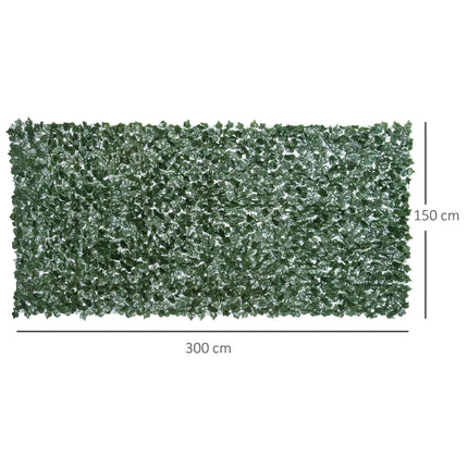 Artificial Leaf Screen Panel 3x1.5m UV-Stabilized Privacy Fence - Dark Green