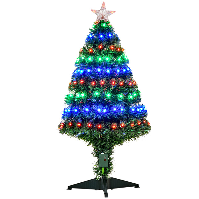 3ft 90cm Fiber Optic Pre-Lit Artificial Christmas Tree - Green