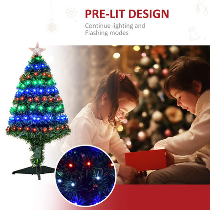 3ft 90cm Fiber Optic Pre-Lit Artificial Christmas Tree - Green