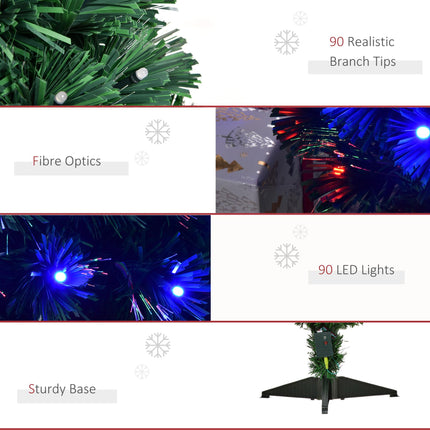 3ft 90cm Fiber Optic Pre-Lit Artificial Christmas Tree - Green