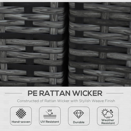 8 Piece Rattan Garden Sofa Set with Aluminium Frame and Coffee Table - Grey