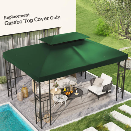 Gazebo Roof Replacement for 3x4m Frames with Two-Tier Design - Green