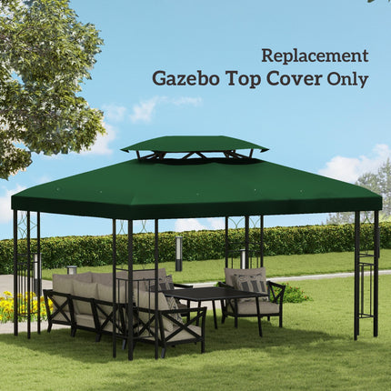 Gazebo Roof Replacement for 3x4m Frames with Two-Tier Design - Green
