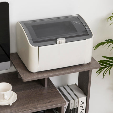 Compact Small Computer Desk with Sliding Keyboard Tray, Storage Drawer & Shelf Workstation - Grey