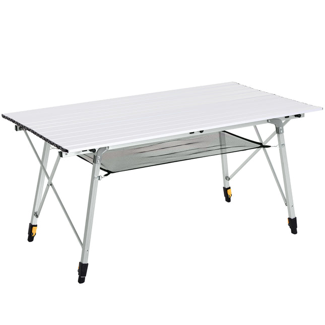 Portable 4ft Folding Aluminium Picnic Table with Carry Bag - Silver