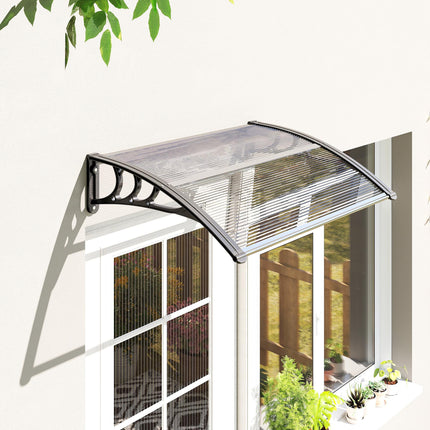 Curved Polycarbonate Door Canopy for Year-Round Weather Protection - Clear
