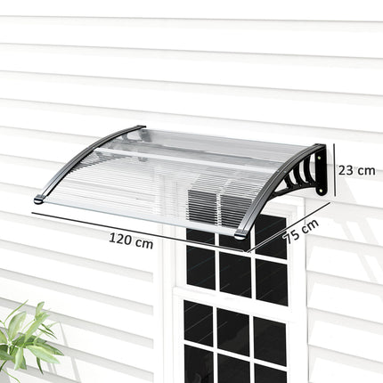 Curved Polycarbonate Door Canopy for Year-Round Weather Protection - Clear