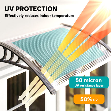 Curved Polycarbonate Door Canopy for Year-Round Weather Protection - Clear