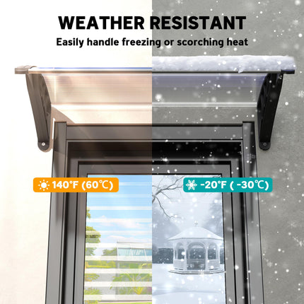 Curved Polycarbonate Door Canopy for Year-Round Weather Protection - Clear