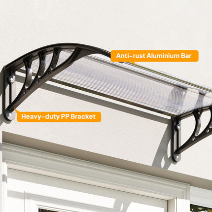 Curved Polycarbonate Door Canopy for Year-Round Weather Protection - Clear