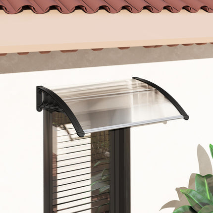 Curved Polycarbonate Door Canopy for Year-Round Weather Protection - Clear