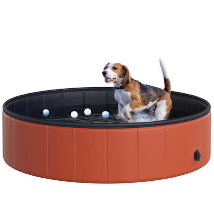 Foldable Pet Swimming Pool 120 cm Diameter - Red