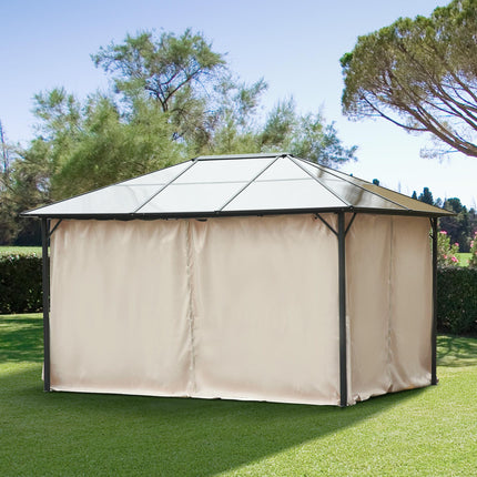 Universal 3x4m Gazebo Sidewalls Set of 4 with Privacy Panels - Beige