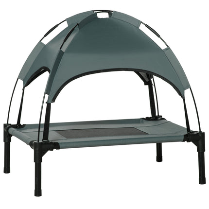 Waterproof Elevated Dog Bed with Breathable Mesh UV Canopy for Small Dogs 61x46x62cm - Grey