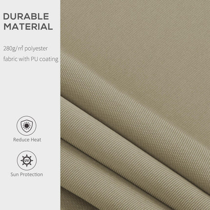 Manual Retractable Patio Awning 2.5m Width with Adjustable Shade - Beige and White