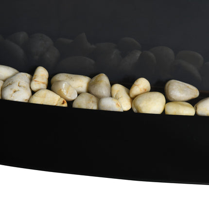 Led Wall Mounted Fireplace Curved Glass Electric Fire Place Fire Place 7 Colour