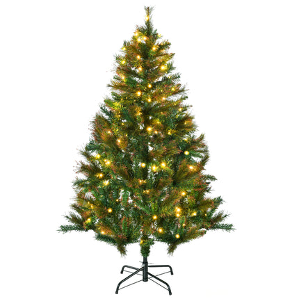 1.5m 5ft Pre-Lit Christmas Tree Artificial Spruce Xmas Tree Warm White LED Holid