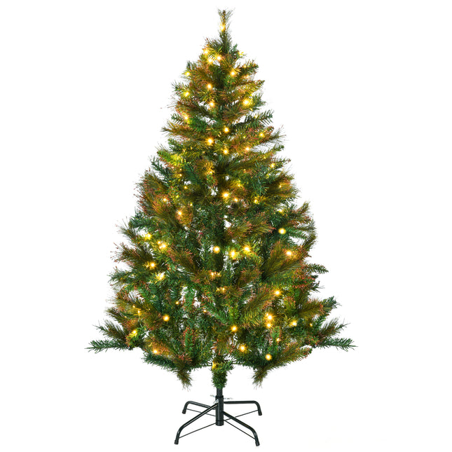 1.5m 5ft Pre-Lit Christmas Tree Artificial Spruce Xmas Tree Warm White LED Holid