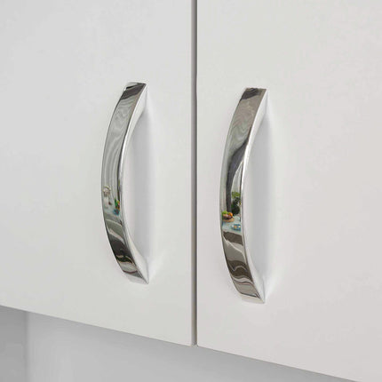 Free Standing Kitchen Cabinet with 2 Cupboards, 3 Drawers & Open Shelf Adjustable Height Storage Unit - White