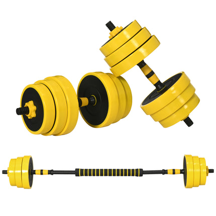 30KG Dumbbell & Barbell  Adjustable Set Plate Bar Clamp Rod Home Gym Sports Area