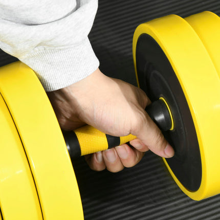 30KG Dumbbell & Barbell  Adjustable Set Plate Bar Clamp Rod Home Gym Sports Area
