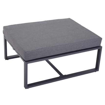 6 Piece Outdoor Sectional Sofa Set with Thick Cushions and Aluminium Frame - Grey