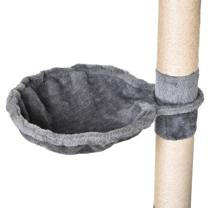 Cat Tree Condo Tower 150CM Multi-level Activity Stand with Toys & Scratching Posts - Grey