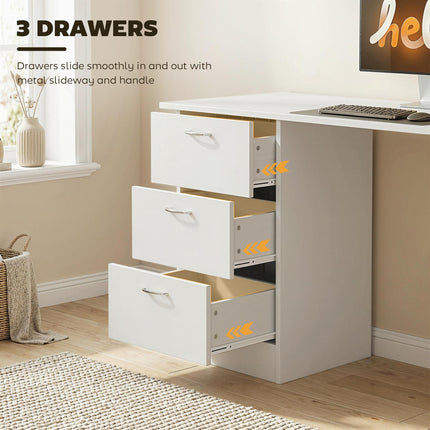 Computer Desk with Drawers, Home Office Desk, Writing Table, PC Workstationn
