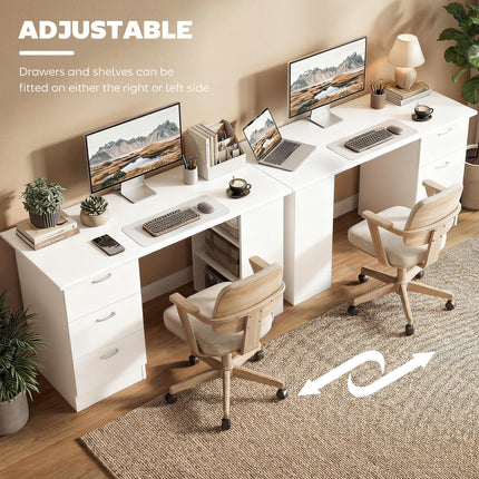 Computer Desk with Drawers, Home Office Desk, Writing Table, PC Workstationn