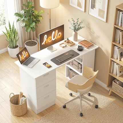 Computer Desk with Drawers, Home Office Desk, Writing Table, PC Workstationn
