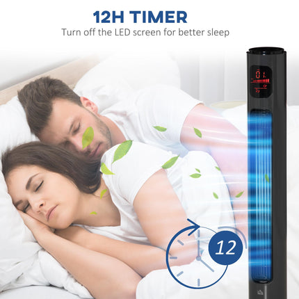 38'' Freestanding Tower Fan with 3 Speeds, 3 Modes, 12h Timer & Remote - Dark Grey