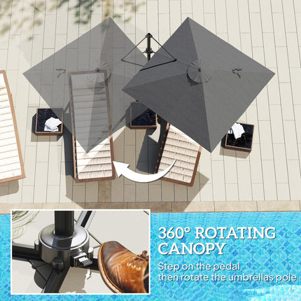 Patio Offset Parasol Umbrella - Dark Grey