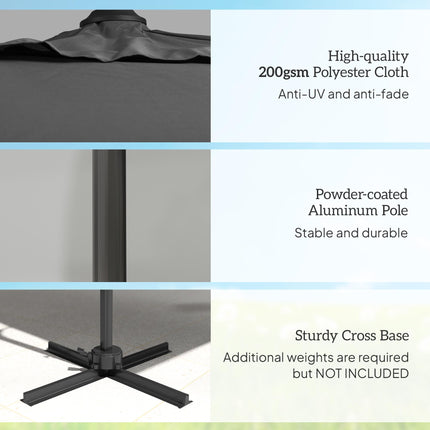 Patio Offset Parasol Umbrella - Dark Grey