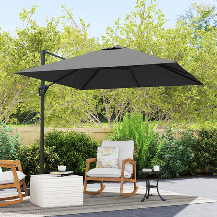Patio Offset Parasol Umbrella - Dark Grey